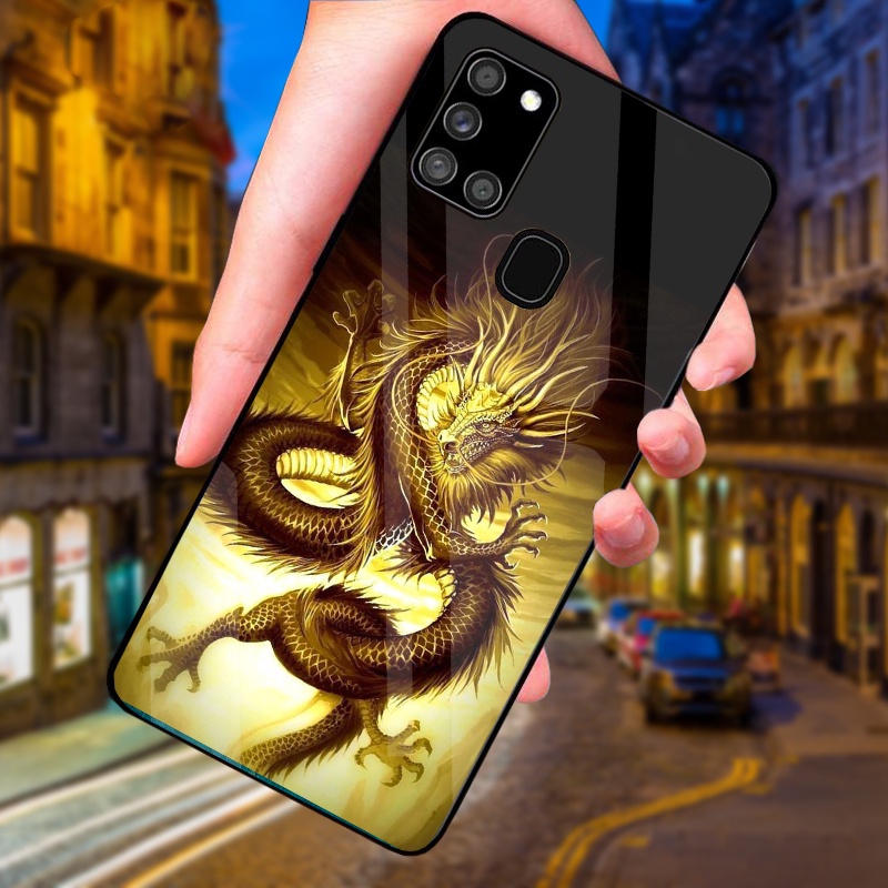 Ốp Lưng Samsung A21S, M30S, M31, M21 Mặt kính cường cao cấp, sáng bóng, Thiết kế độc quyền