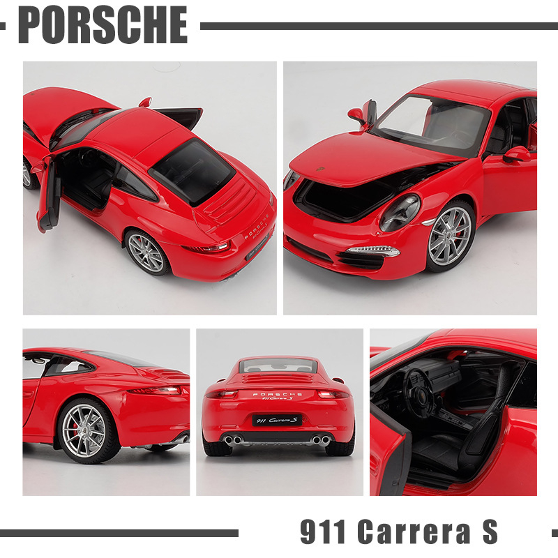 WELLY 1:24 Porsche 911 Carrera S Hợp kim mô phỏng Xe mô hình Diecast Sở thích Đồ chơi trẻ em Đồ chơi ô tô