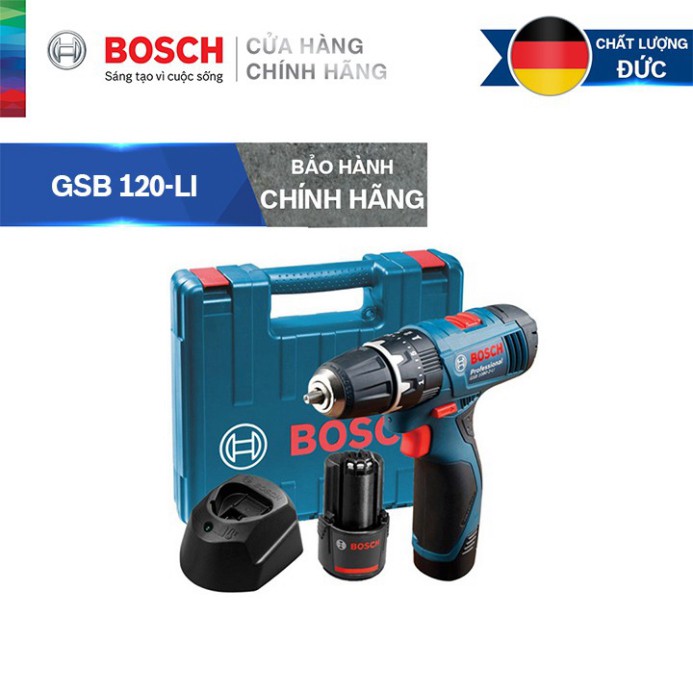 [HÀNG CHÍNH HÃNG] Máy Khoan Vặn Vít Động Lực Dùng Pin Bosch GSB 120-LI