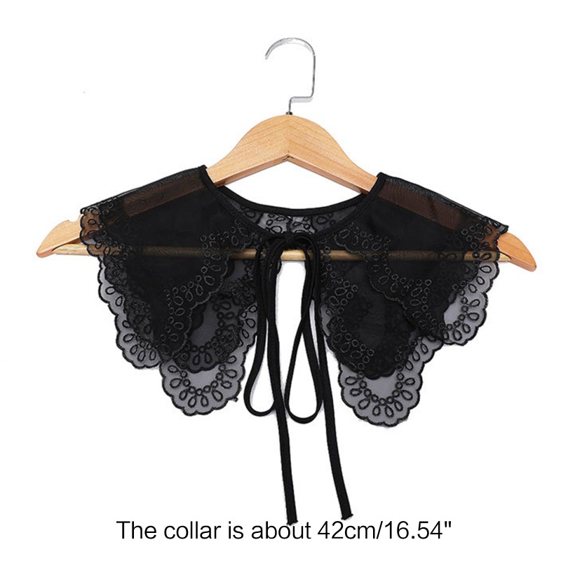 Khăn Choàng Cổ Hai Lớp Phối Ren Thắt Nơ Có Thể Tháo Rời Cho Nữ