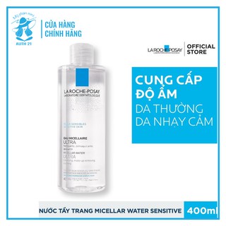 Nước tẩy trang cho da nhạy cảm Laroche-Posay Eau Micellar Ultra Peaux Sensibles Trắng (400ml)