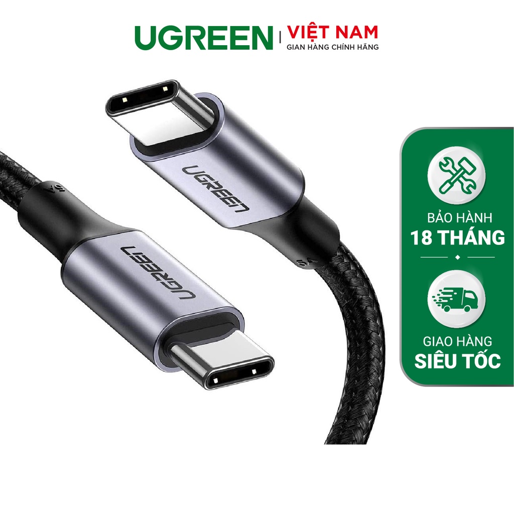 Cáp sạc nhanh USBTypeC PD hỗ trợ 100W US316 US334 1m 2m Macbook/iPad Pro/Laptop - Hàng chính hãng