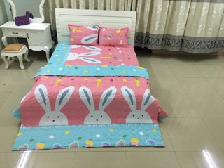 Bộ  chăn ga gối Poly trần bông