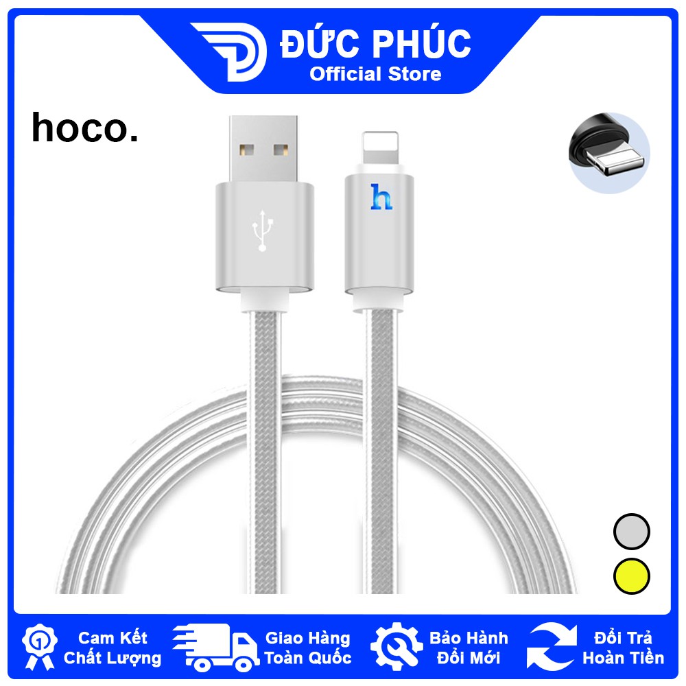 DÂY SẠC Hoco UPL12 cho iPhone iPad, kết nối Lightning, có đèn LED, dài 1m2 – Chính Hãng