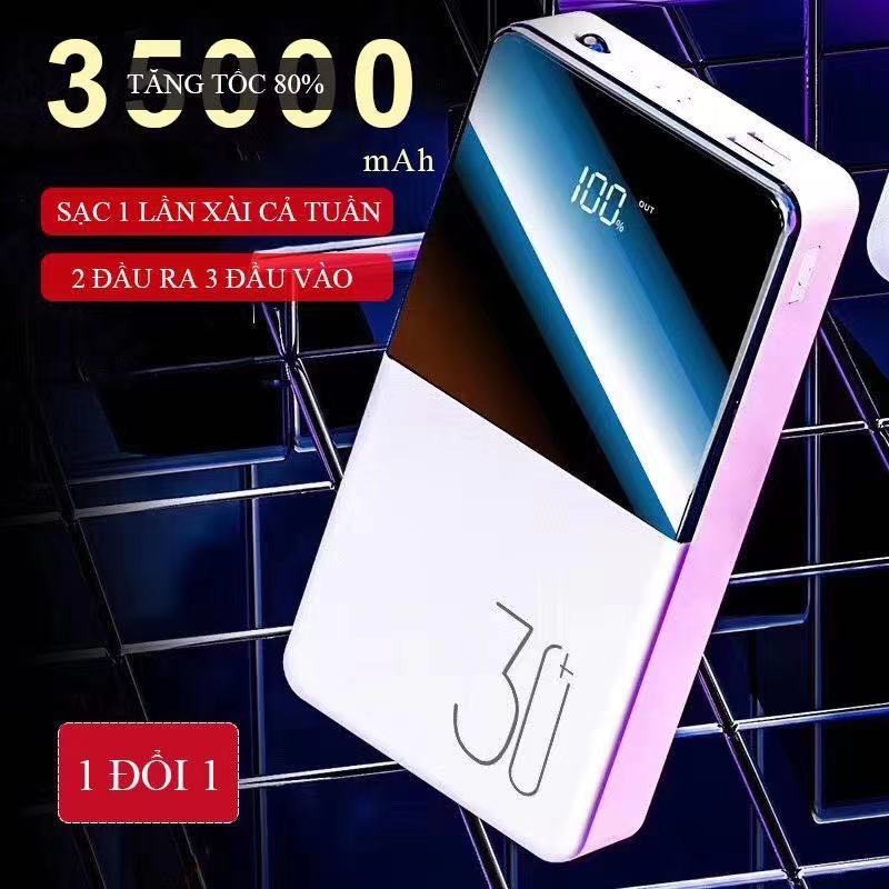 Pin sạc dự phòng Cat thai chất lượng cao dung lượng lớn 223s 35000mAh sạc pin nhanh kèm hiển thị số iPhone Android XiaoM