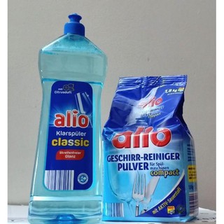 Combo bột rửa bát Alio 1,8kg+Nước bóng 1000 ml
