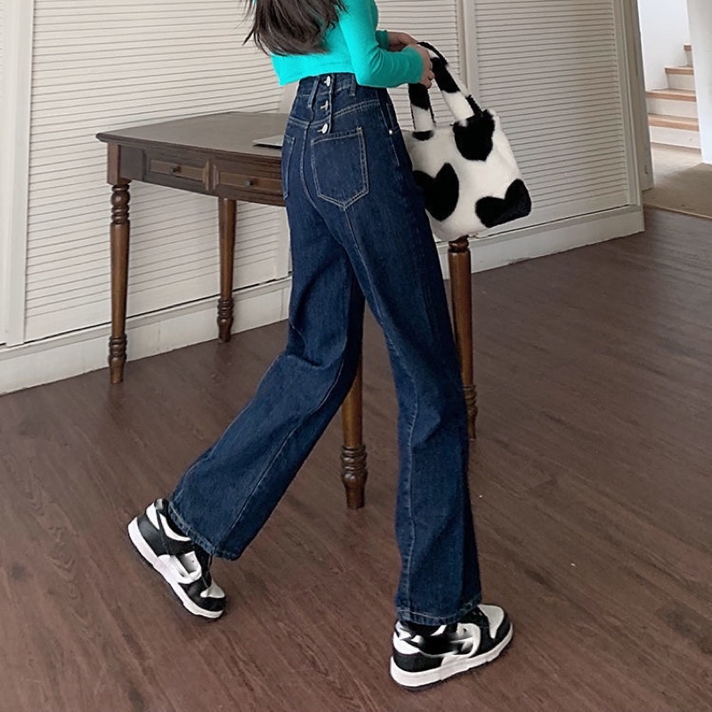 Quần jean nữ ống suông phom rộng, quần bò basic | BigBuy360 - bigbuy360.vn