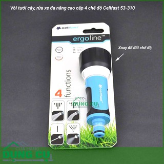 Vòi phun nước tưới cây, rửa xe đa năng cao cấp 4 chế độ Cellfast NHẬP KHẨU