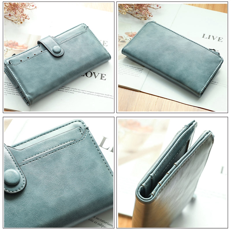 Ví cầm tay dáng dài bằng da PU mềm chất lượng cao thời trang dành cho nữ