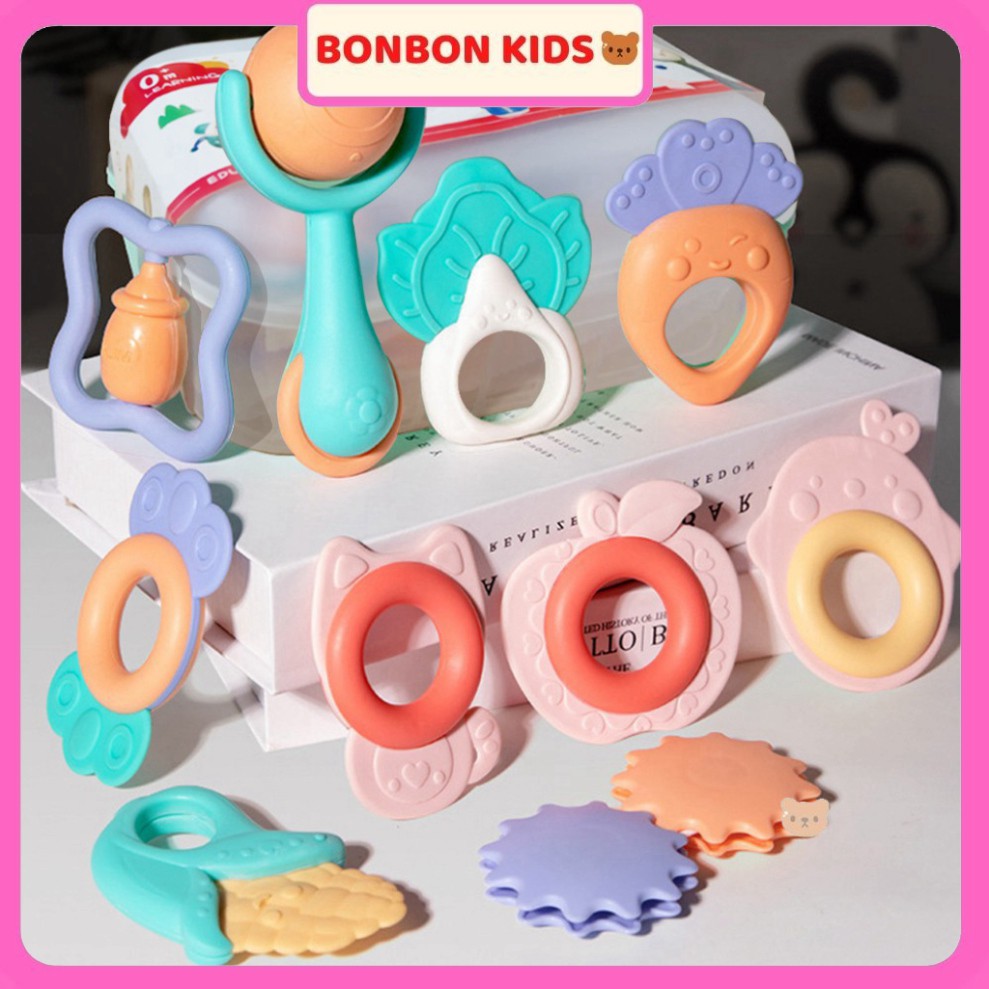 Bộ 10 Xúc xắc gặm nướu BabyRattle an toàn cho bé  BONBON KIDS