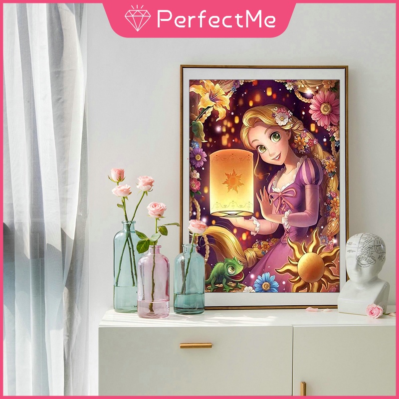 Bộ tranh đính đá 5D họa tiết công chúa độc đáo kích thước 30x40cm DIY dùng trang trí