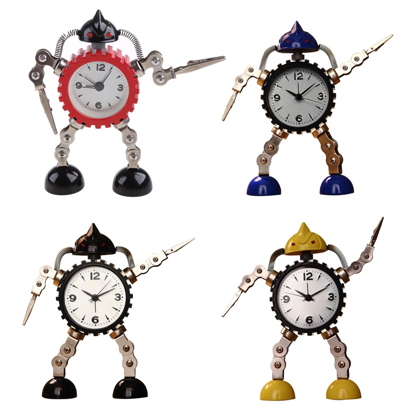 Đồng Hồ Báo Thức Để Bàn Hình Robot AOTO Sáng Tạo Không Gây Tiếng Ồn Cho Học Sinh