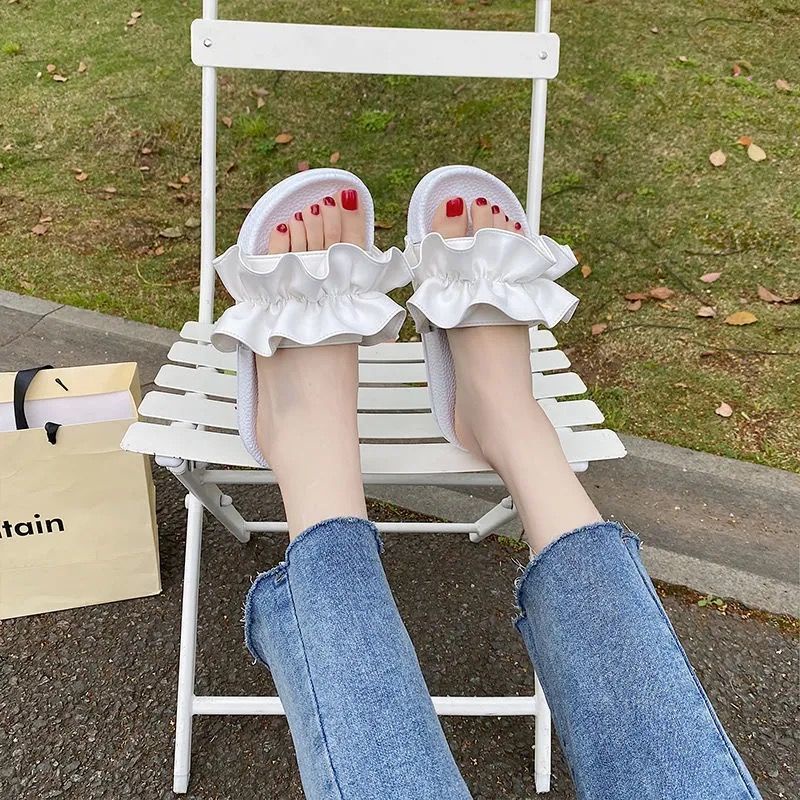 Dép Sandal Nhún Bèo Đi Trong Nhà Phong Cách Thời Trang Phương Tây