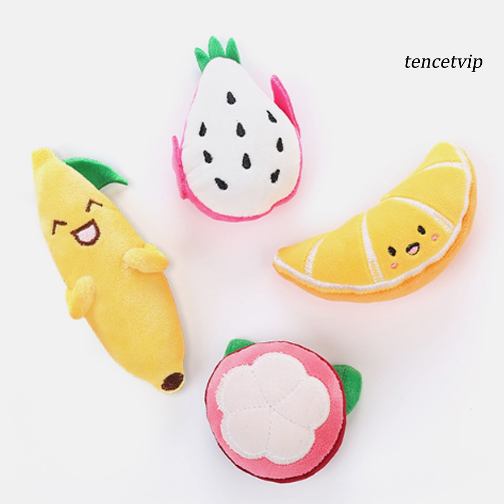 Đồ chơi gặm hình trái cây hoạt hình bằng vải bông chống cắn cho thú cưng