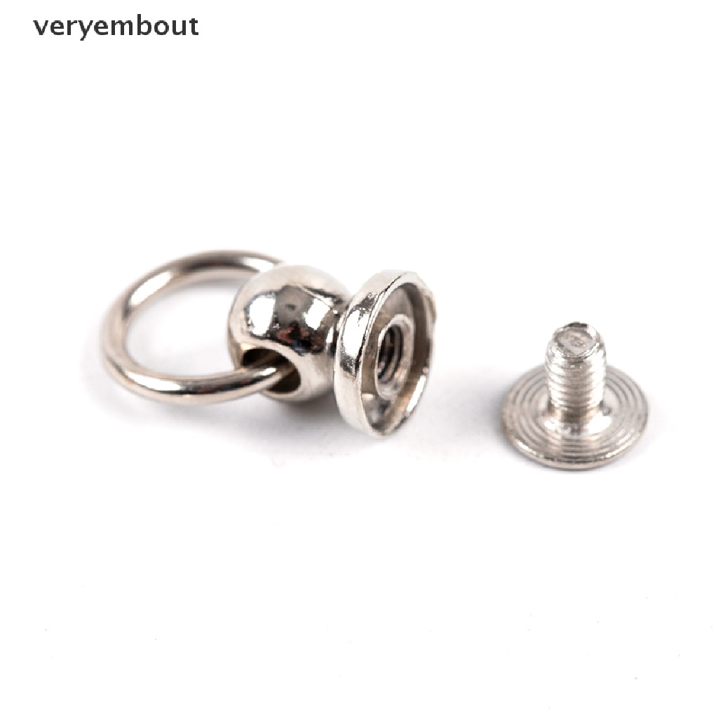 Set 10 Đinh Tán 8mm Hình Chữ O Bằng Kim Loại Dùng Để Trang Trí Túi Xách / Điện Thoại