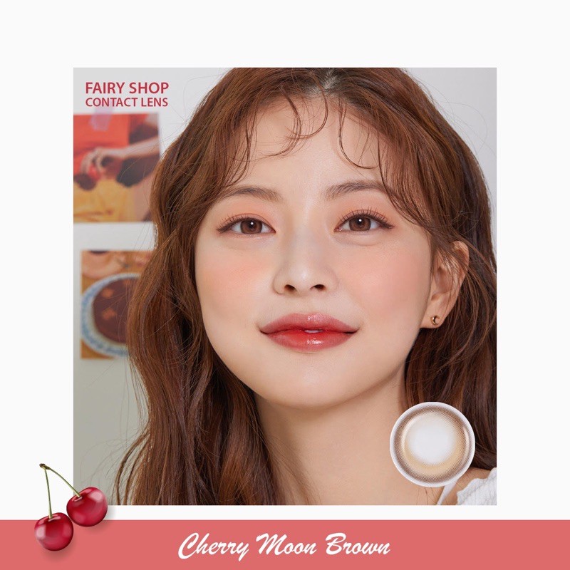 Áp tròng CherryMoon Brown ( Lens Trung Nội Địa) hạn 1 năm độ cận 0 - 7độ