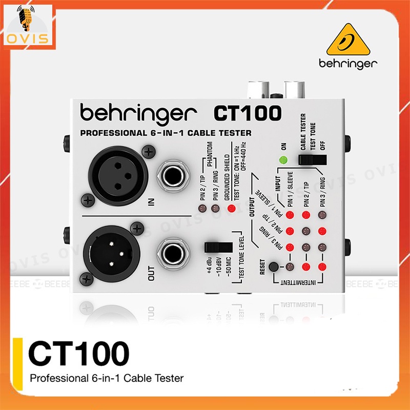 Behringer CT100 - Thiết Bị Kiểm Tra Cáp Tín Hiệu Cầm Tay Nhỏ Gọn, Test 6 Loại Cáp, Sử Dụng Pin Tiểu AA