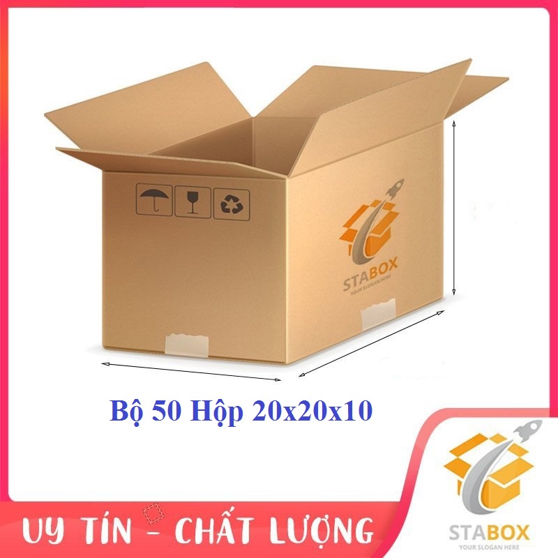 Bộ 50 Hộp Carton 20x20x10 Cm Hộp Carton Giá Rẻ
