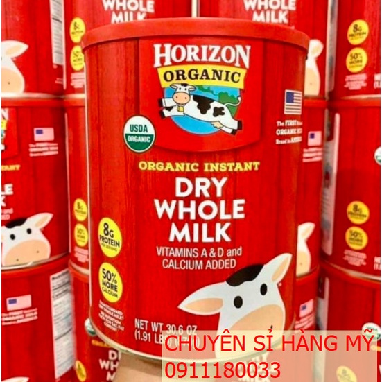 BILL AIR - Date 2025 Sữa Tươi Dạng Bột Horizon Organic 870g cho bé từ 1 tuổi