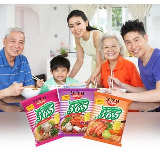 Thùng 30 gói Mì KHÔNG CHIÊN 365 - Hương vị Xí quách thịt bằm - Lẩu thái hải sản - Tôm chua cay