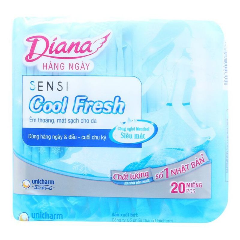 Diana sensi Cool Fresh hằng ngày dùng hằng ngày và đầu cuối chu kì gói 20 miếng