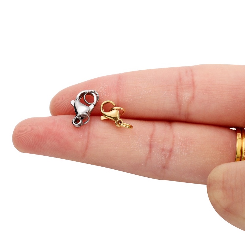 Set 5 kẹp tôm hùm kèm 10 khoen tròn St.kunkka làm vòng tay bằng thép không gỉ