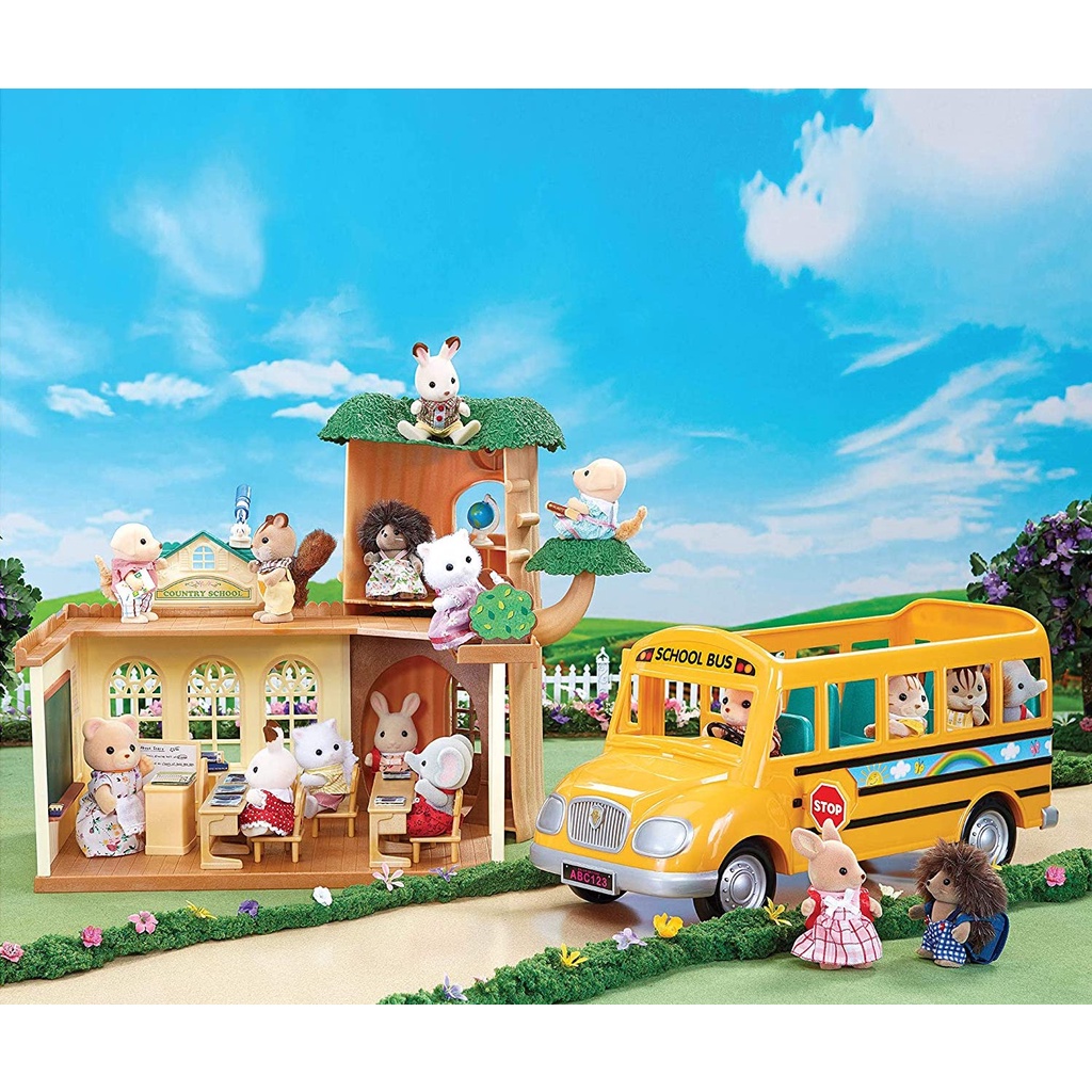 Sylvanian Families Calico Critters Xe Buýt Đưa Đón Học Sinh School Bus