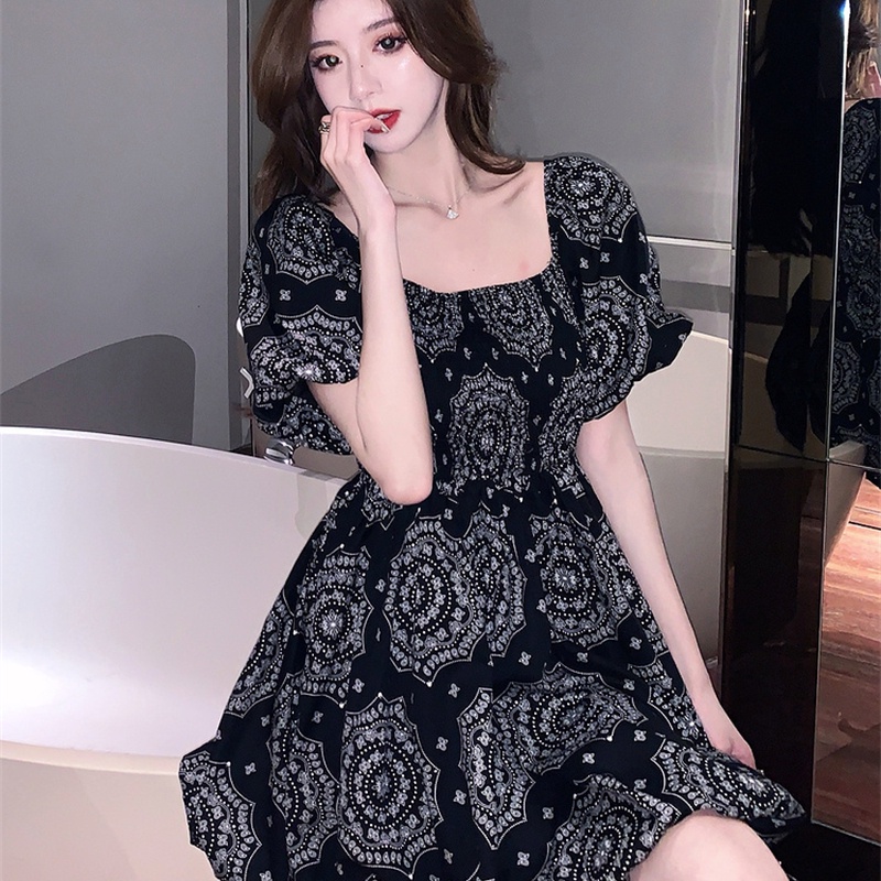 Đầm Perty hoa tay phồng phong cách Hàn Quốc thời trang cho nữ