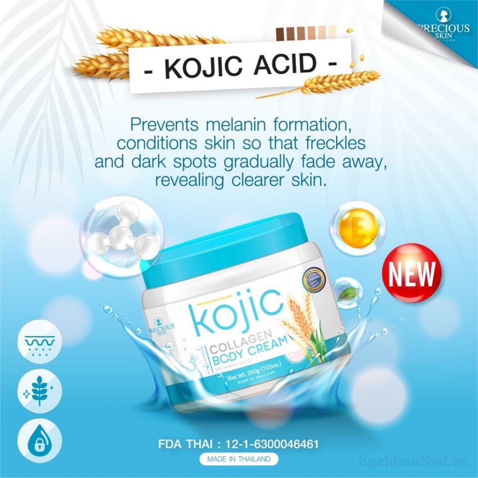 Kem body trắŉg da cấp tốc Kojic collągen Body Cream Thái Lan