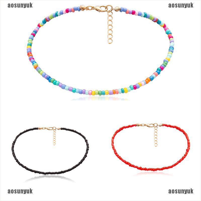 Vòng cổ hạt nhiều màu sắc phong cách bohemia thời trang cho nữ