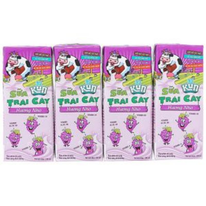 Sữa KUN trái cây hương nho (Thùng 48 hộp x 110ml)