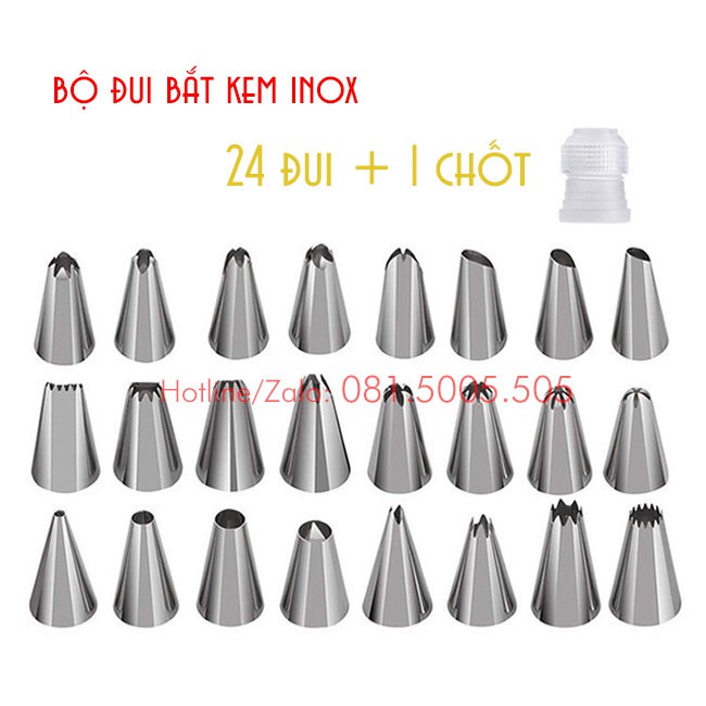 Bộ đui 24 chiếc kèm chốt chất liệu đui inox bền sạch dễ vệ sinh - Thiết bị trà chanh