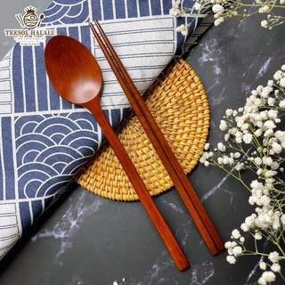[FREESHIP] Bộ thìa đũa gỗ 23.5 xuất khẩu Hàn Quốc