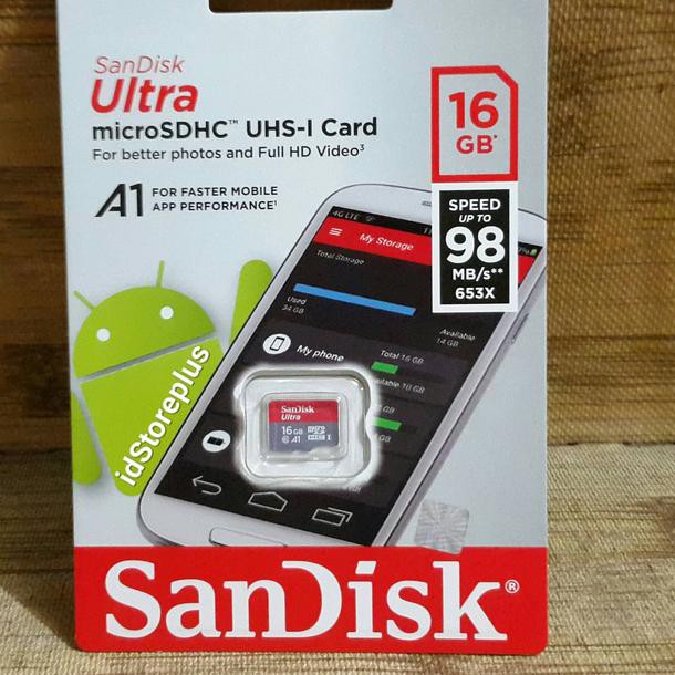 Thẻ Nhớ Sandisk Ultra Microsdhc Uhs-I Class 10 16gb 98mbps