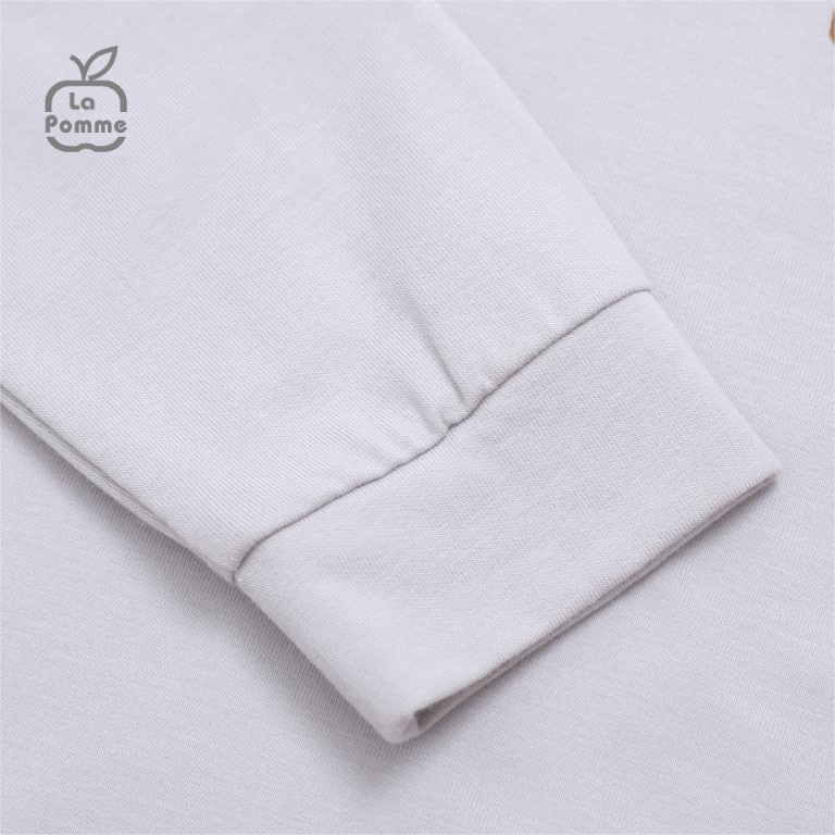 Áo Cổ 3cm La Pomme Little Bear - Ghi