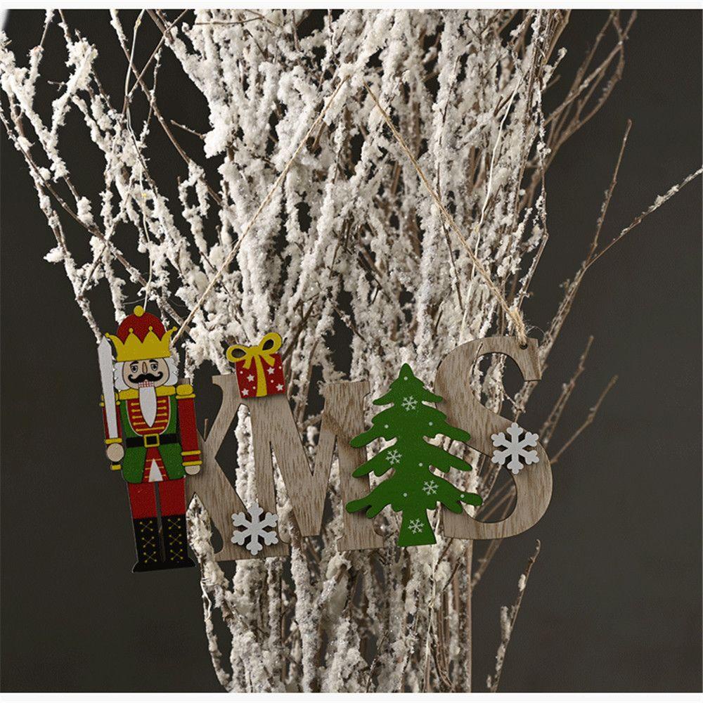 ZAIJIE24 Phụ Kiện Treo Trang Trí Cây Thông Giáng Sinh Bằng Gỗ