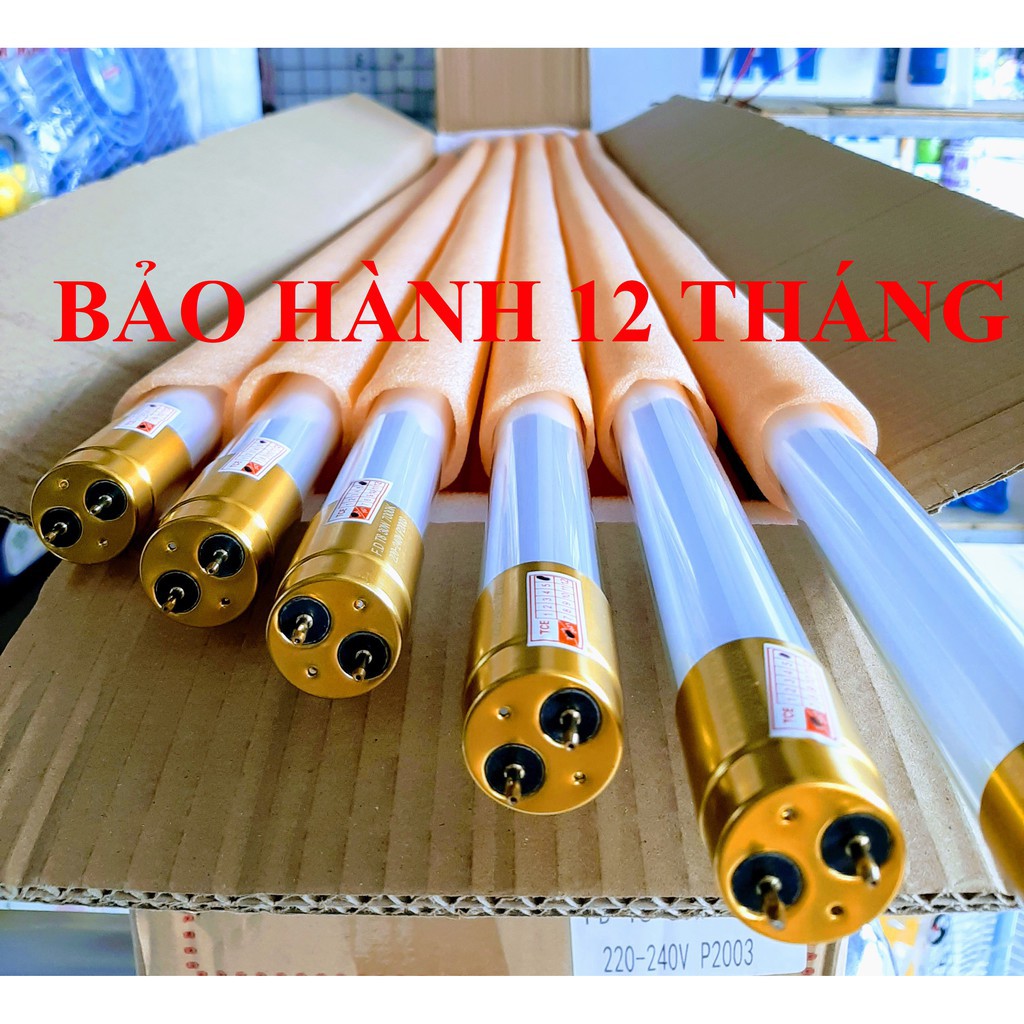 Bộ Máng, Bóng Đèn Led Tuýp Đầu Nhôm 45W 1m2 1,2m - 60cm, 6 tấc màu Trắng Siêu Sáng (giao 3 sp)