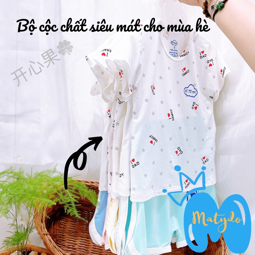 Quần áo trẻ em mùa hè ngắn tay cho bé trai bé gái giá rẻ đồ cộc tay Pama cúc vai