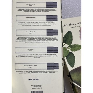 Nước hoa mini Jo Malone London Cologne Discovery Sampler Set (bộ 5 mùi 1.5mlx5 )
