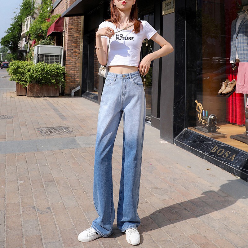 DEAL SỐC_Quần Jeans Nữ Ống Suông Phối Màu Cao Cấp OHS3901 | WebRaoVat - webraovat.net.vn