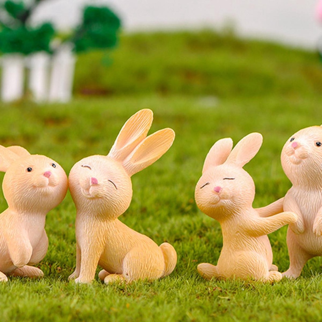Đồ trang trí Thỏ Bunny Mini Dễ Thương Dùng Trang Trí Tiểu Cảnh DIY