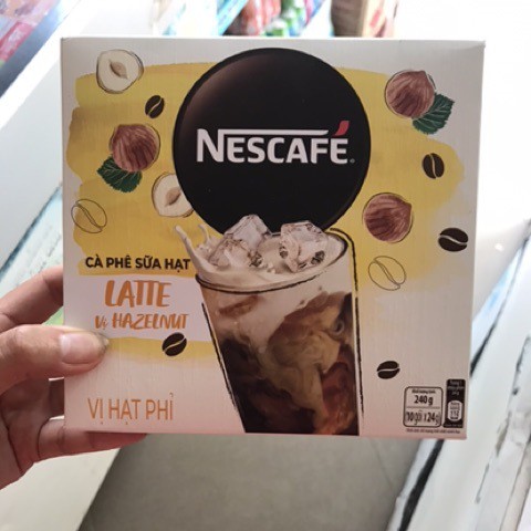 Cafe Nescafe Hạt Phỉ & Hạnh Nhân hộp 10 gói (240g/hộp)