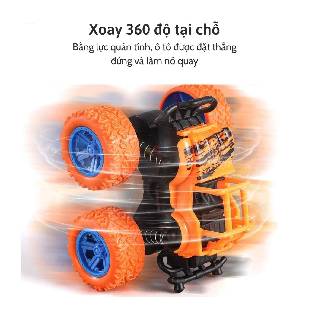 ô tô đồ chơi cho bé chạy đà quán tính vượt địa hình xoay 360 độ