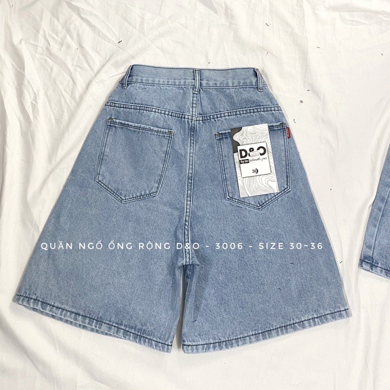 (Bigsize 30-36) Quần Ngố Cotton Ống Rộng, Quần Short Jean Lưng Cao, Không Giãn, Quần Suông Lửng