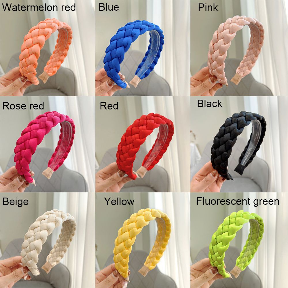 Bebetterm 1Pc Fashion Women Headband Braided Wide Side Vintage Beauty Hair Accessories Headdress For Women Girl