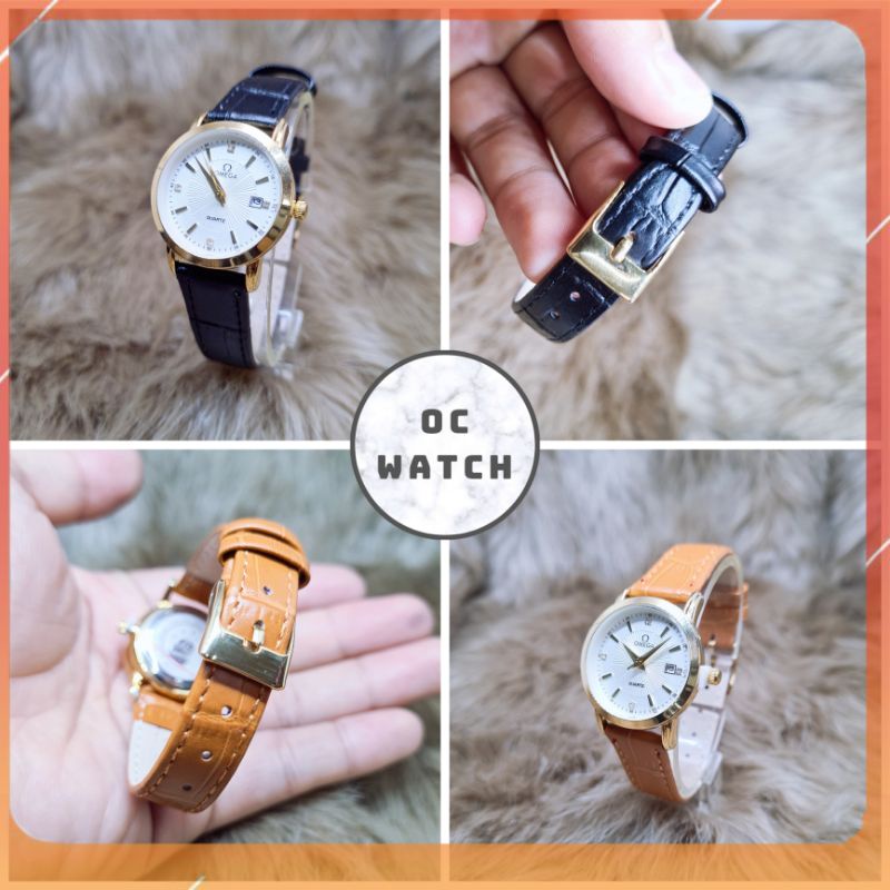 Đồng hồ nữ dây da omega ( mặt nhỏ ) kính chống xước