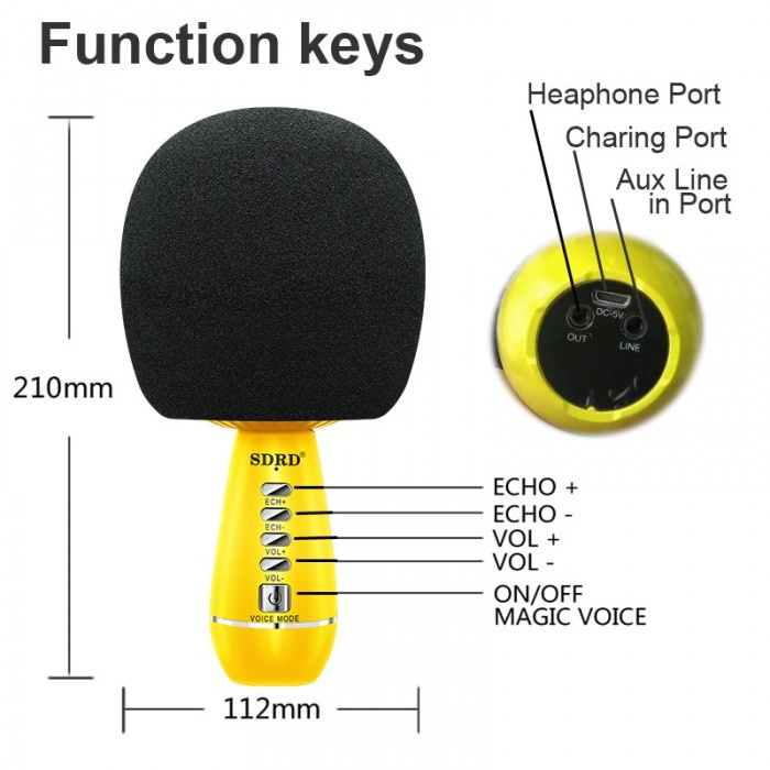 Loa Micro SDRD SD- 105 Bluetooth Live Stream Âm Thanh Hay Chất Lượng Ổn Định, Thiết Kế Đẹp Mắt Ấn Tượng