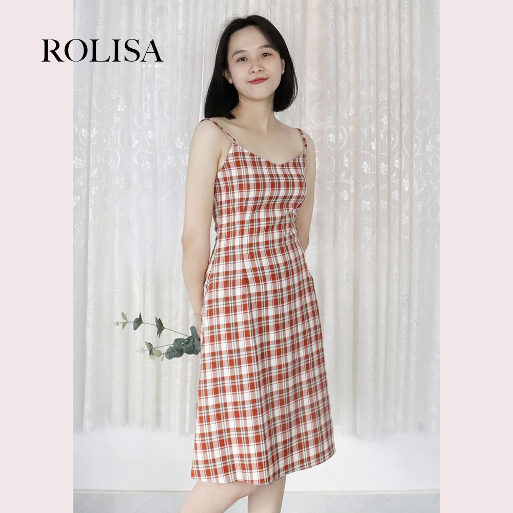 [Mã FAGREEN1505 giảm tới 30K đơn 99K] Đầm váy 2 dây caro dễ thương xinh xắn Rolisa RD002 | BigBuy360 - bigbuy360.vn