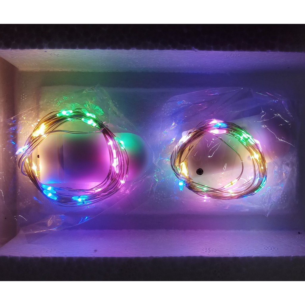 Đèn LED trang trí mô hình 3D gỗ- đèn bedding fairy light đom đóm 2m dùng pin dẹt hoặc USB 5V
