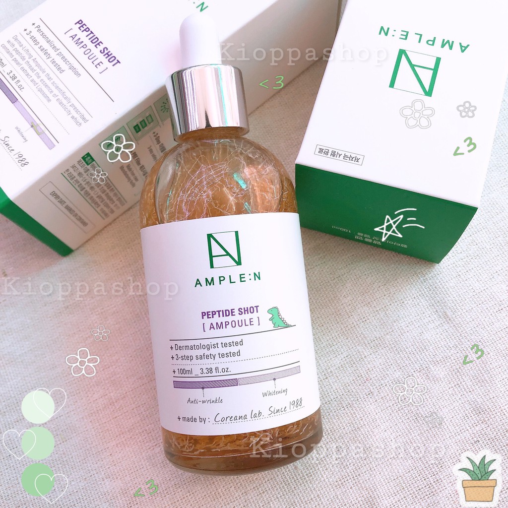 Tinh Chất Dưỡng Trắng Da căng bóng Chống Lão Hóa Coreana AMPLEN Peptide Shot Ampoule 2x